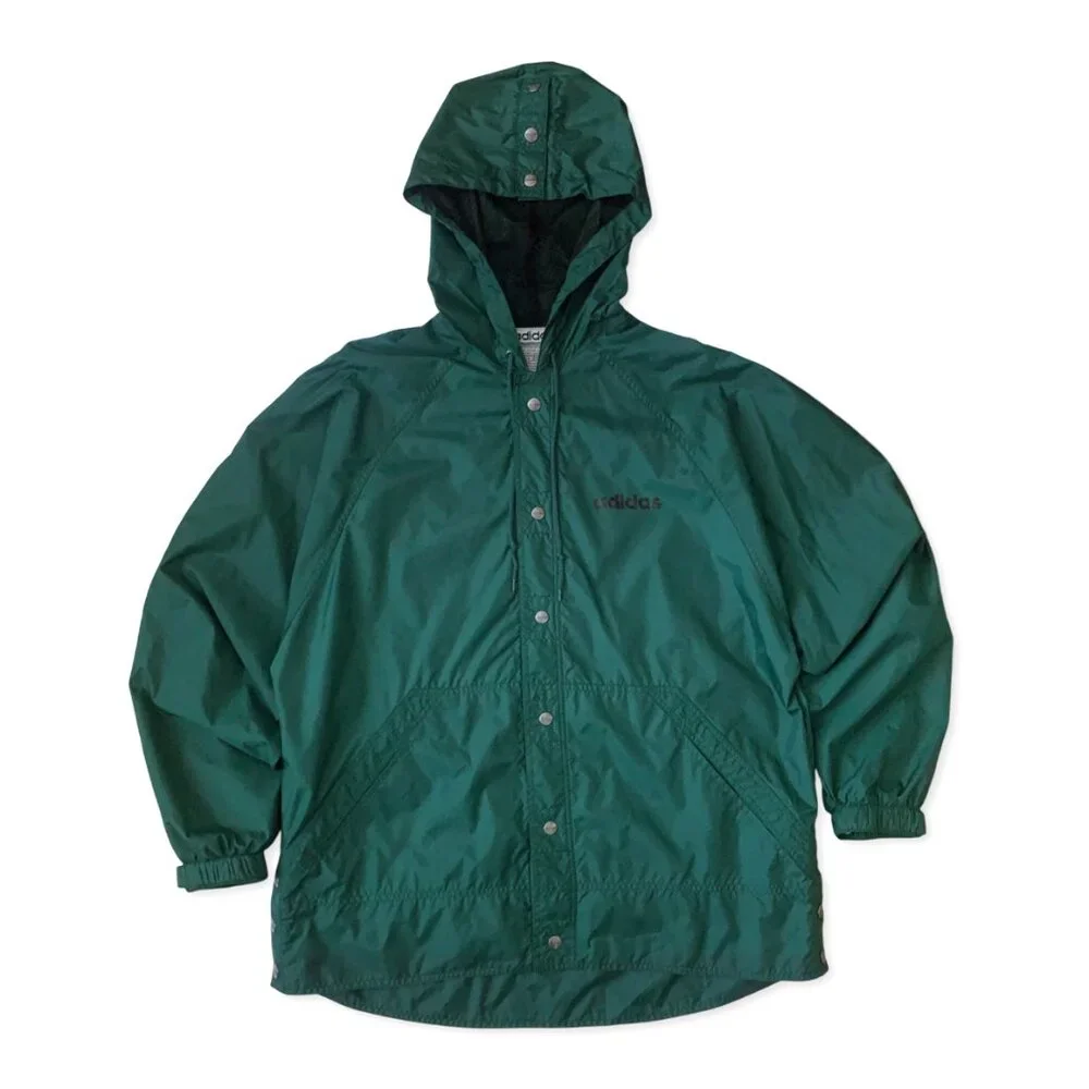 Vintage Y2K Adidas Windbreaker Technical Jacket Coat Green Streetwear Activewear - Picture 2 of 14